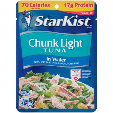 STARKIST Lite Tuna Chunk Water Pouch 2.6 oz., PK24 495240